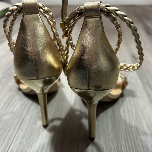 Michael Kors Astrid  Braided Metallic Faux Leather Sandal ✨Like new✨size 8 - Picture 6 of 12